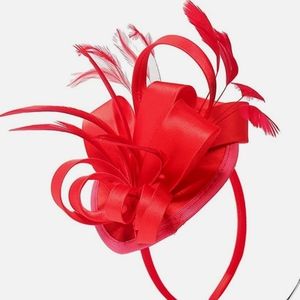 Red Headband and Clip Fascinator